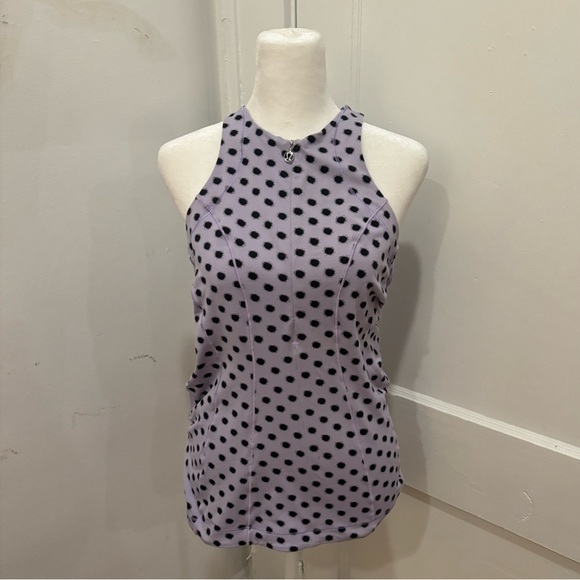 lululemon athletica Tops - lululemon Velo Vixen Purple Polka Dot Zip Up Cycling Jersey